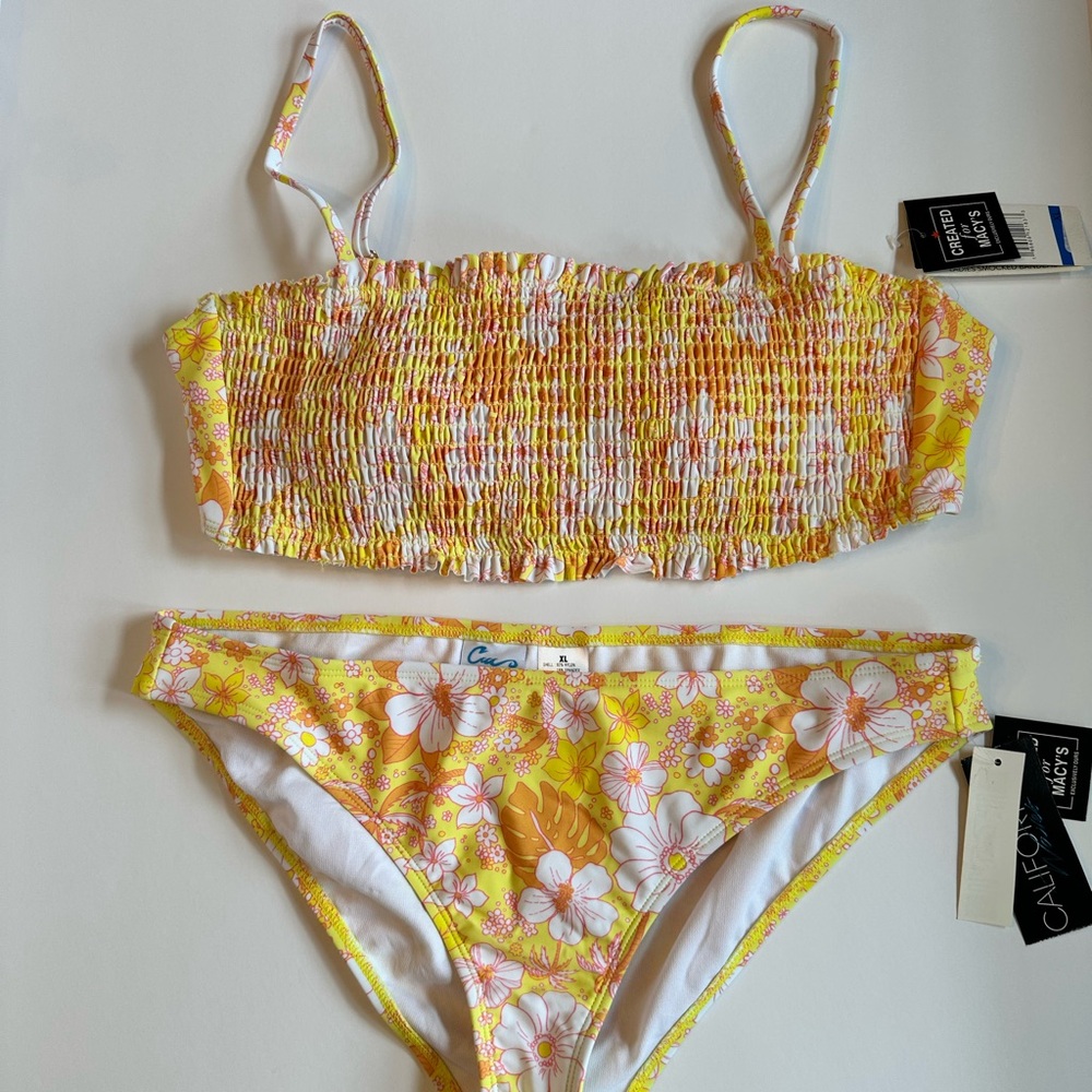 Yellow Floral Bikini Set- NWT - XL